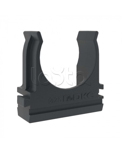 Держатель с защелкой D=25 (Черный) DKC (51025N) в Омске Держатели, клипсы, скобы Pintop.ru